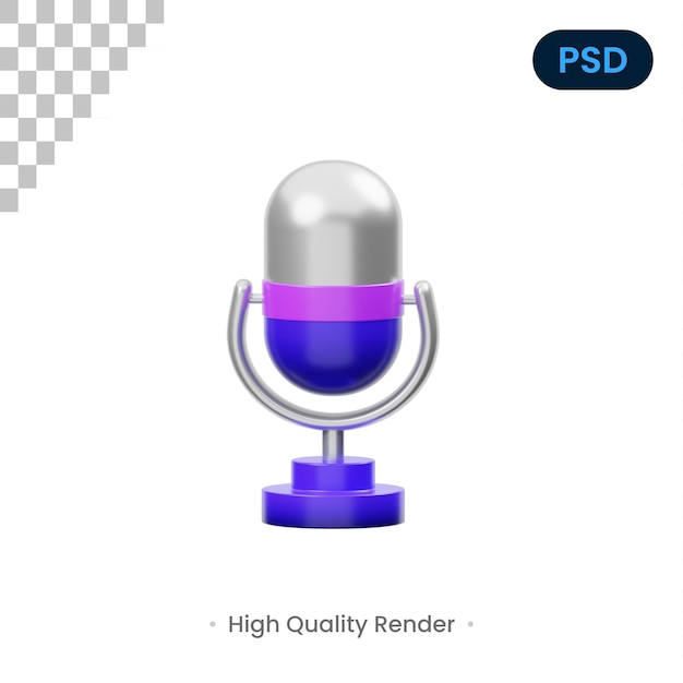 Микрофон 3d icon premium psd