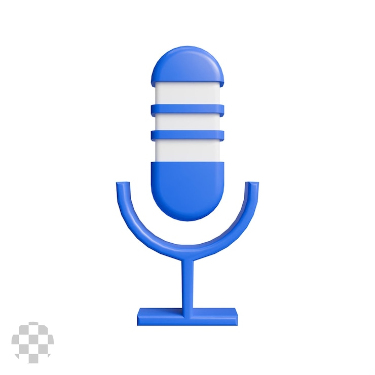 PSD microphone 3d icon
