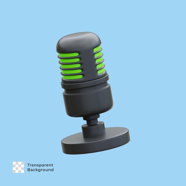 Microphone 3d render illustration design