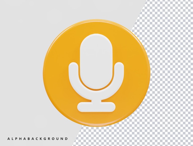 PSD microphone icon 3d rendering illustration vector