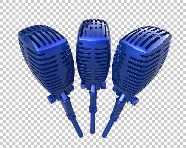Illustrazione di rendering 3d del microfono isolato sullo sfondo