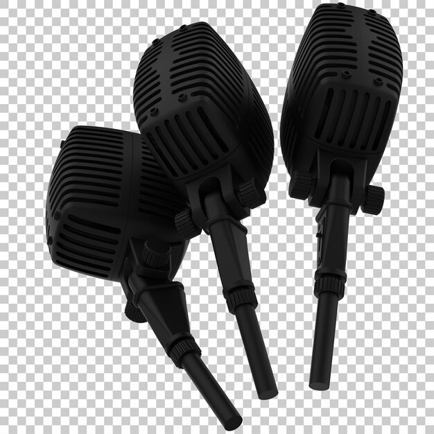 Microphone isolated on transparent background 3d rendering illustration