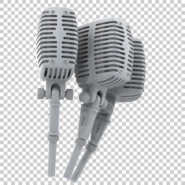 Microphone isolated on transparent background 3d rendering illustration