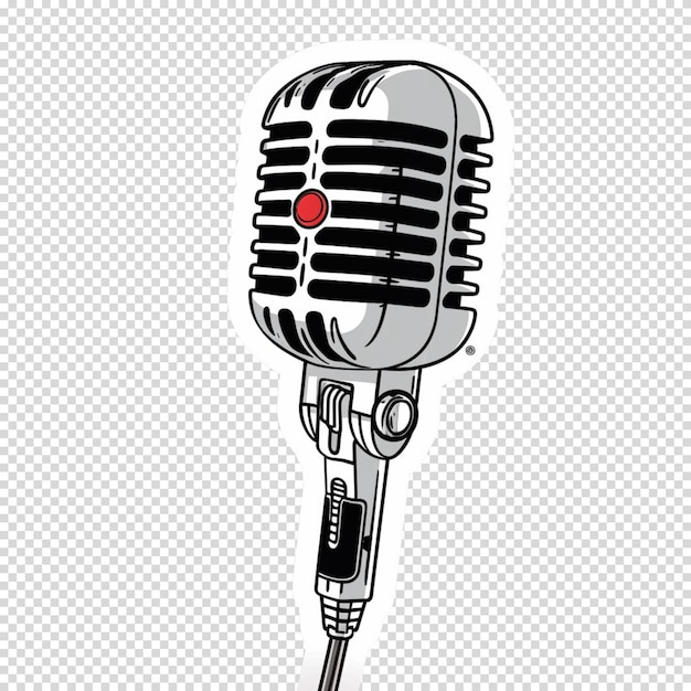 PSD microphone isolated on transparent background