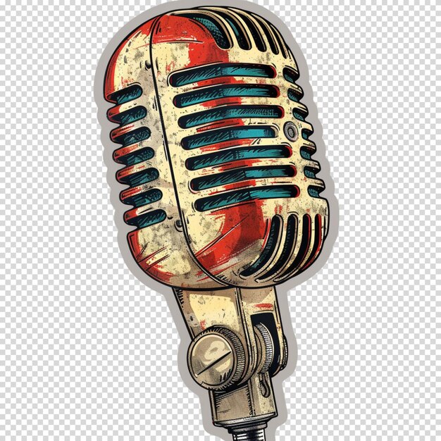 PSD microphone isolated on transparent background