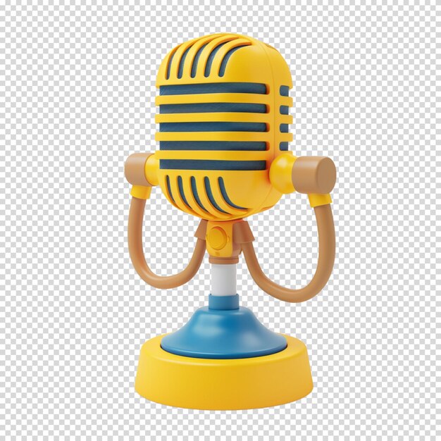 PSD microphone isolated on transparent background