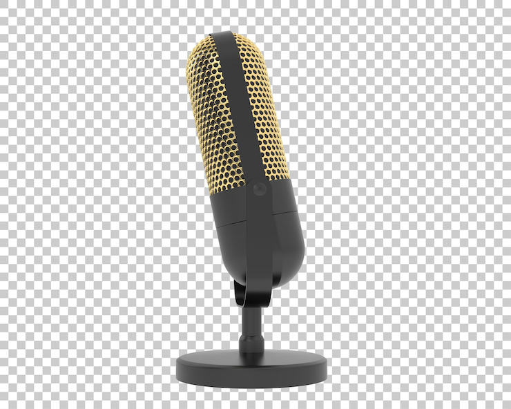 PSD microphone on transparent background 3d rendering illustration