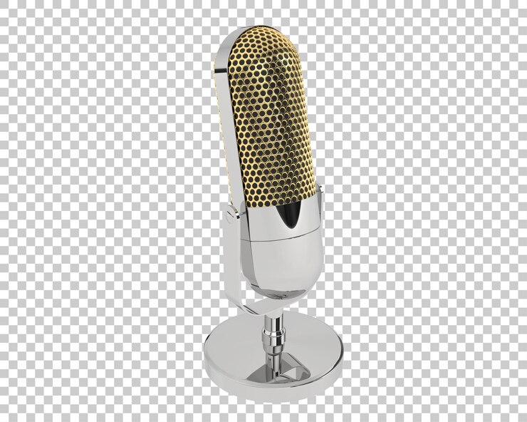 PSD microphone on transparent background 3d rendering illustration