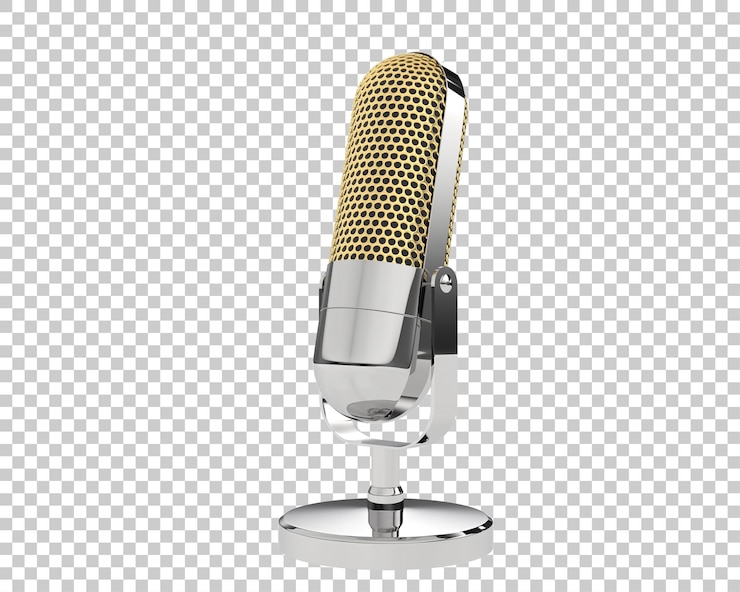 PSD microphone on transparent background 3d rendering illustration