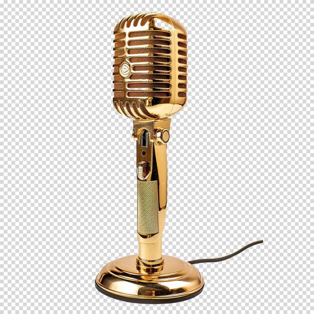 PSD microphone and press microphone isolated on transparent background