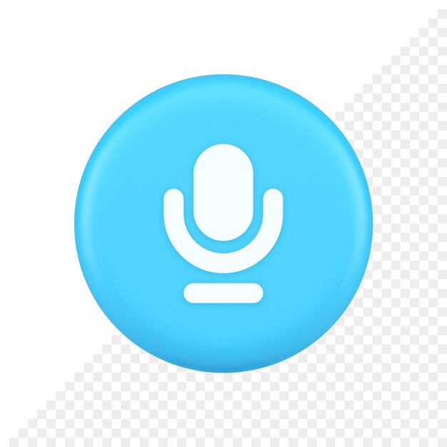 PSD microphone sound live recording button web app design radio music broadcasting 3d icon