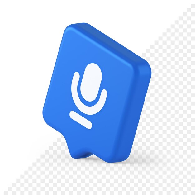 microphone sound live recording button web app design radio music broadcasting 3d speech bubble icon