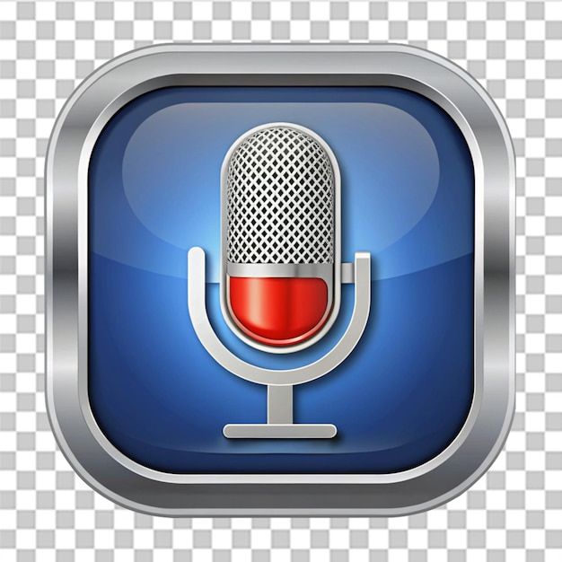 microphone sound recording button web app media communication isolated on transparent background