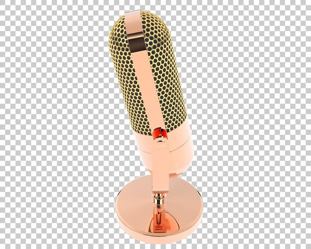 Microfono su sfondo trasparente illustrazione di rendering 3d