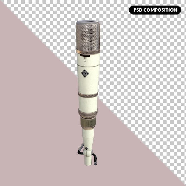 PSD microphone vintage 3d rendering