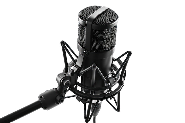 PSD microphone on white background for clear audio recording and broadcasting