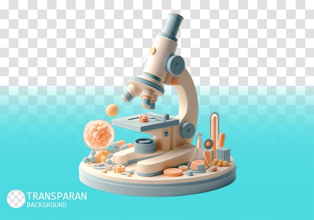 Microscoop 3d illustratie icoon op een doorzichtige achtergrond