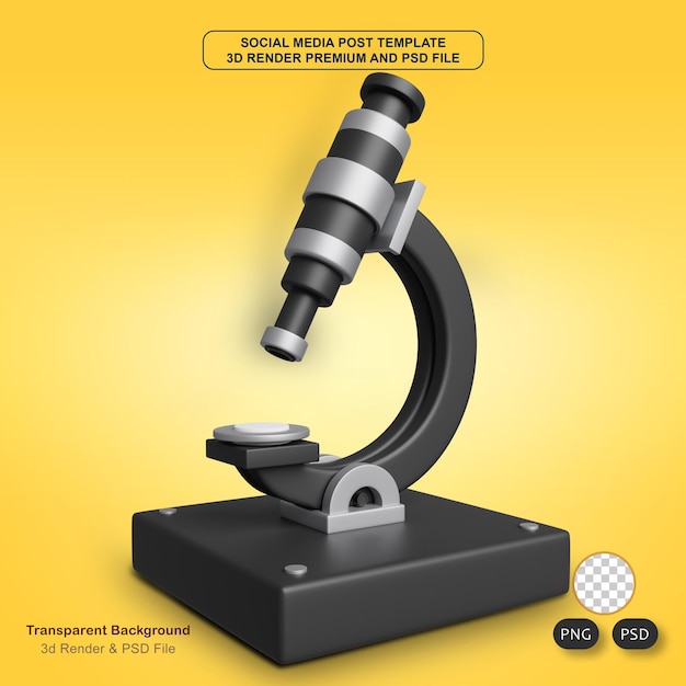 Microscoop 3d render illustratie