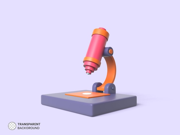 Microscoop pictogram geïsoleerd 3d render illustratie