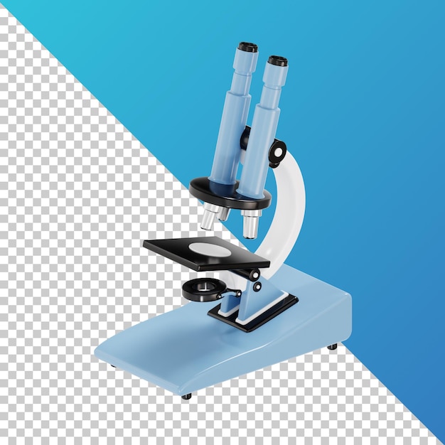 Microscope 3d high quality render transparent background