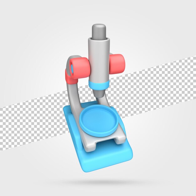 PSD microscope 3d render