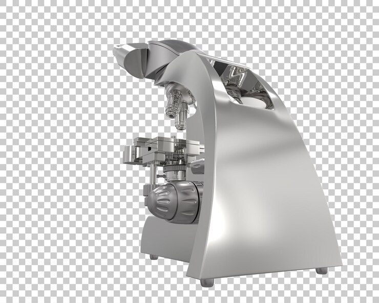 PSD 微鏡を背景に隔離する 3d レンダリングイラスト