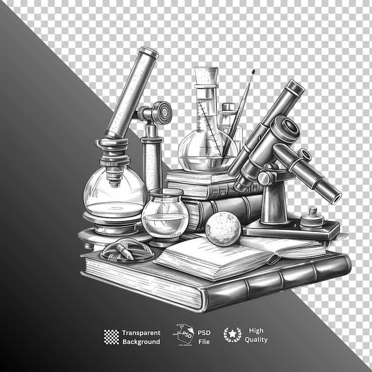 PSD microscope isolated on transparent background