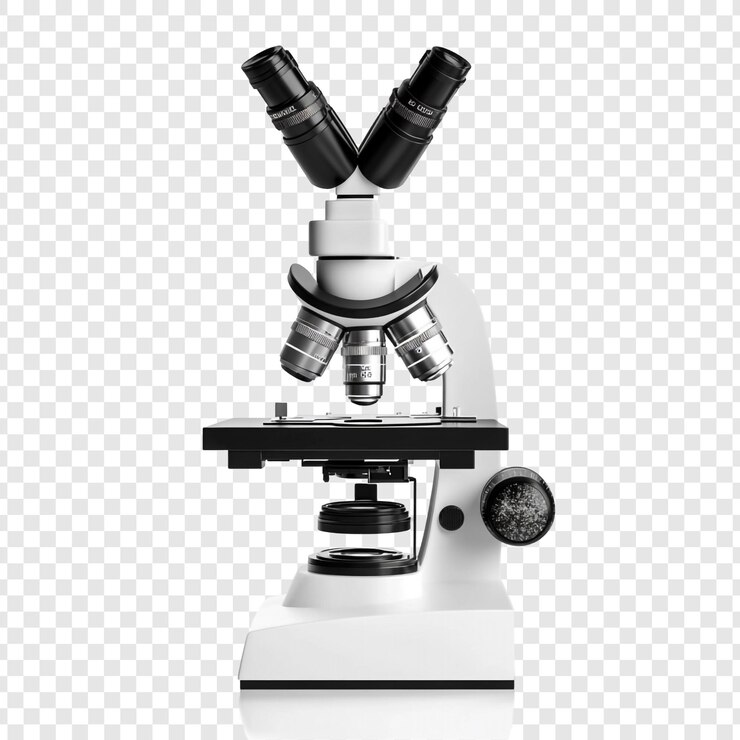 PSD microscope on white background