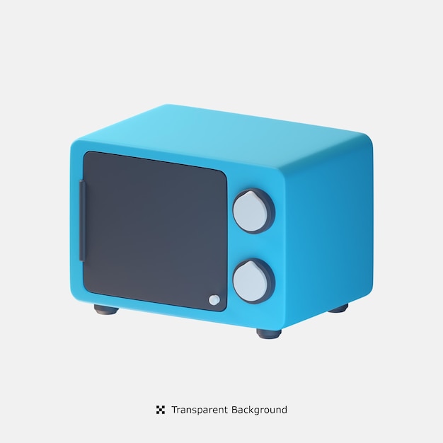 Microwave 3d icon illustration