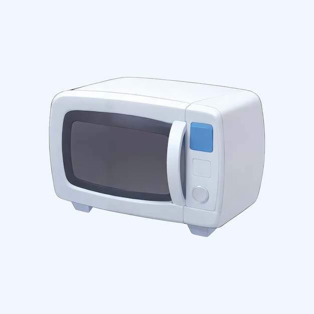 PSD microwave oven isolated on white background