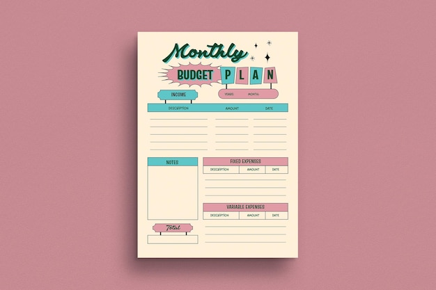 Mid century Budget Planner
