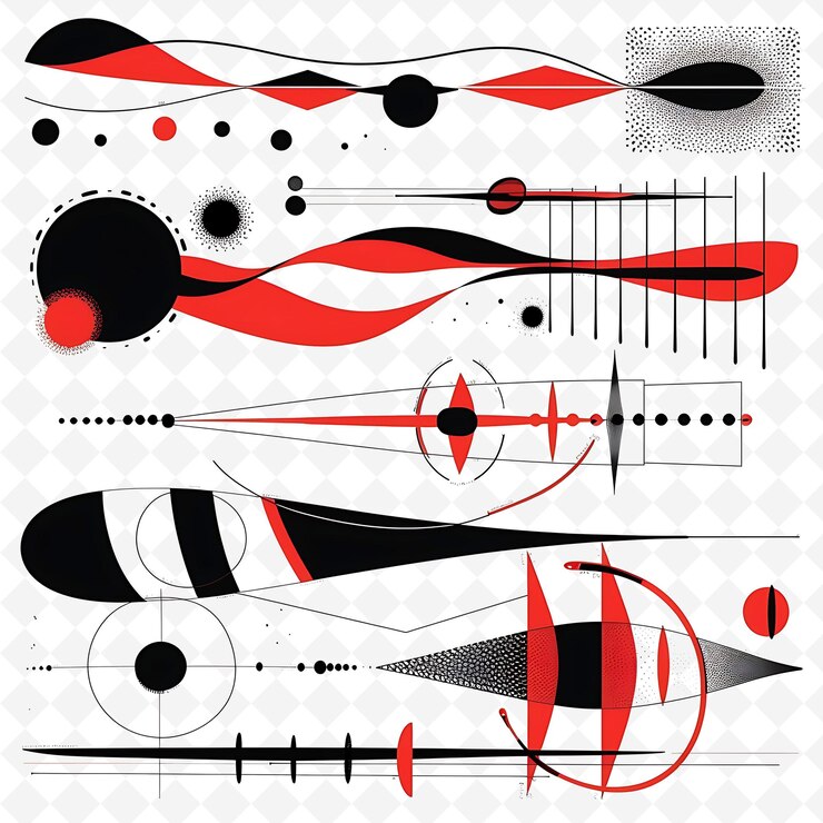 PSD mid century modern with clean lines borderline design decora png unique stylized motifs designs