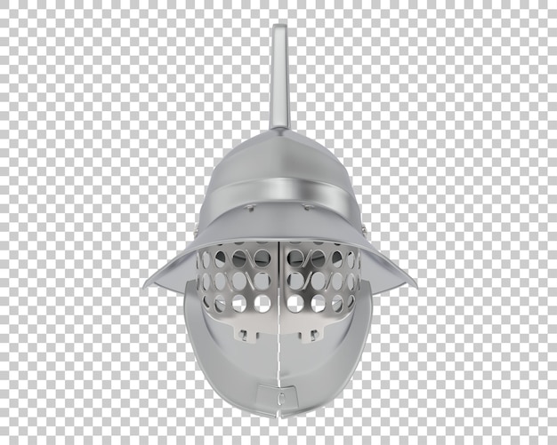 PSD middeleeuwse helm geïsoleerd op transparante achtergrond 3d-rendering illustratie