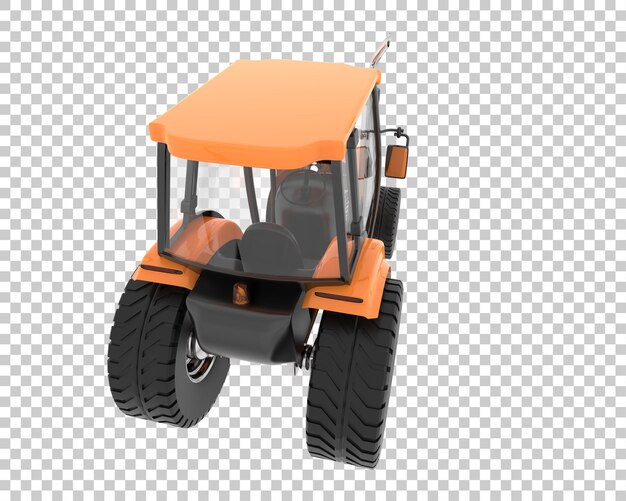 Middelgrote landbouwtractor op transparante achtergrond 3d teruggevende illustratie