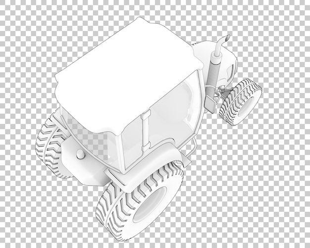 PSD middelgrote landbouwtractor op transparante achtergrond 3d teruggevende illustratie