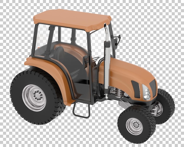 Middelgrote landbouwtractor op transparante achtergrond 3d teruggevende illustratie