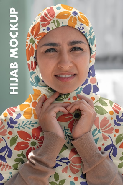 PSD middelgrote moslimvrouw met hijab.