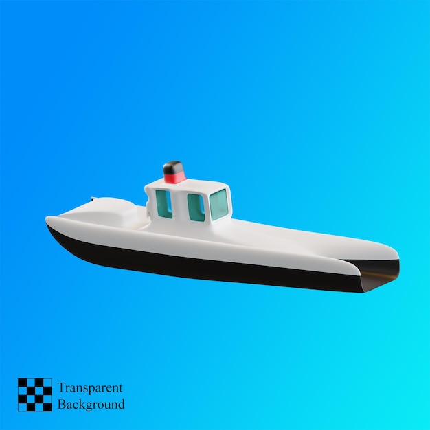 PSD middelgrote snelheidsboot 3d illustratie