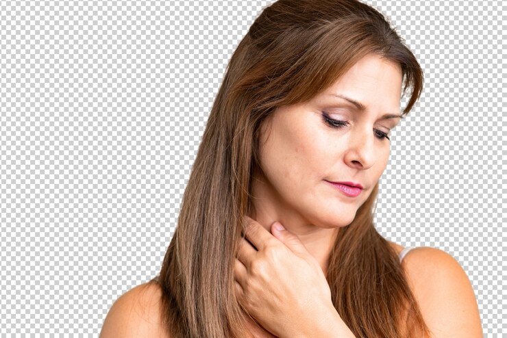 PSD middle age woman over isolated background portrait