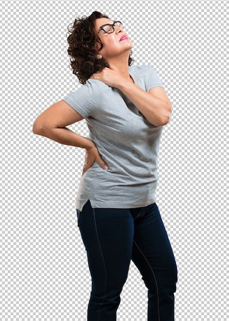 PSD middle aged woman with back pain due to work stress