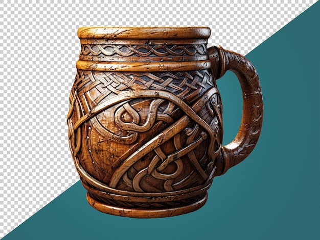 PSD middle ages tavern mug with transparent background