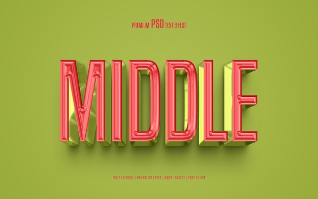 PSD middle editable premium psd text effect