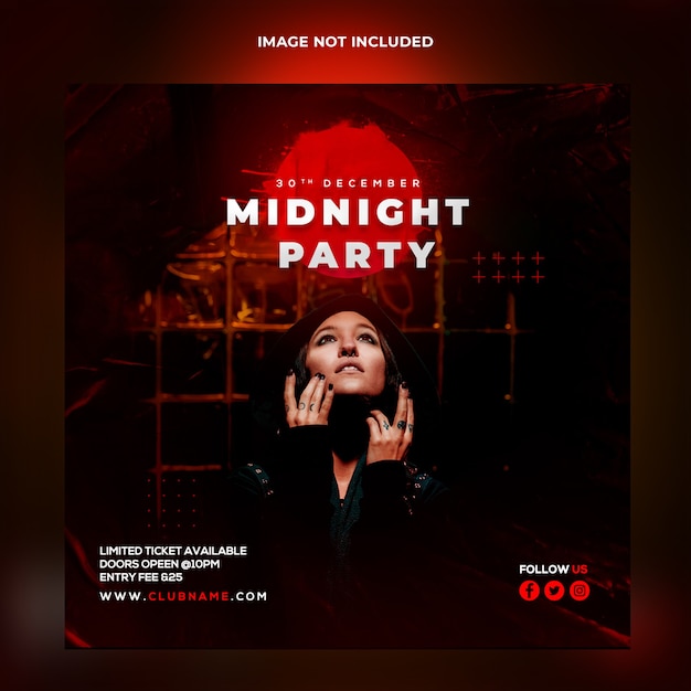 Midnight party banner template