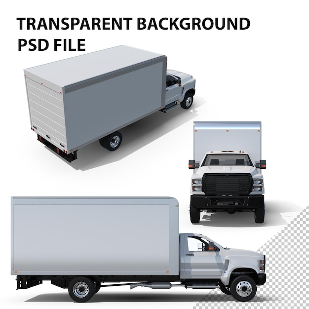 PSD midsize box truck png