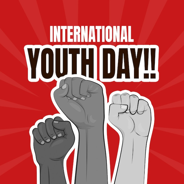 PSD międzynarodowa i krajowa ulotka z okazji dnia młodzieży w mediach społecznościowych