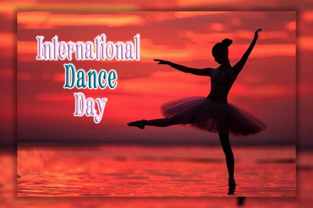PSD międzynarodowy dzień tańca kwadratowy ulotka dla festiwalu tańca z wykonawcą tła