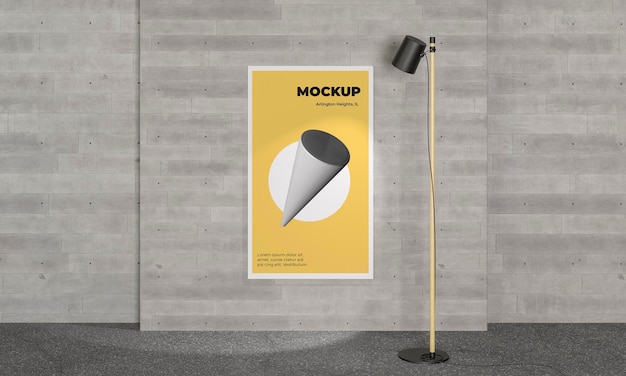 Miejscowy poster szary betonowy makiety