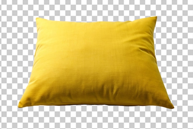 PSD miękka żółta poduszka izolowana na przezroczystym tle