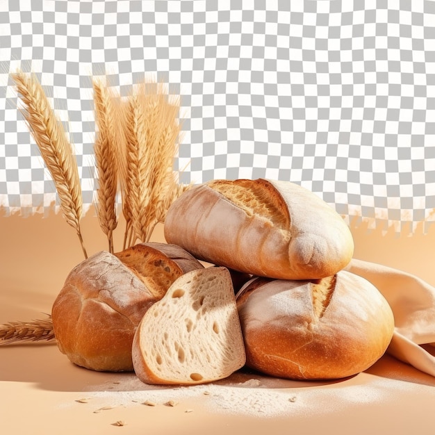 PSD mieszanka pszenicy i chleba naturalne pokarmy na przezroczystym