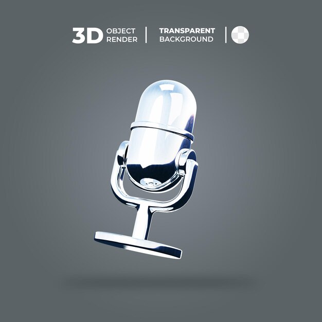 PSD mikrofon 3d chrome icon.